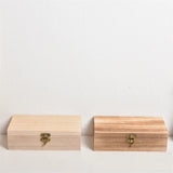 1Pc Retro Jewelry Box Organizer Desktop Natural Wood Clamshell Storage Case
