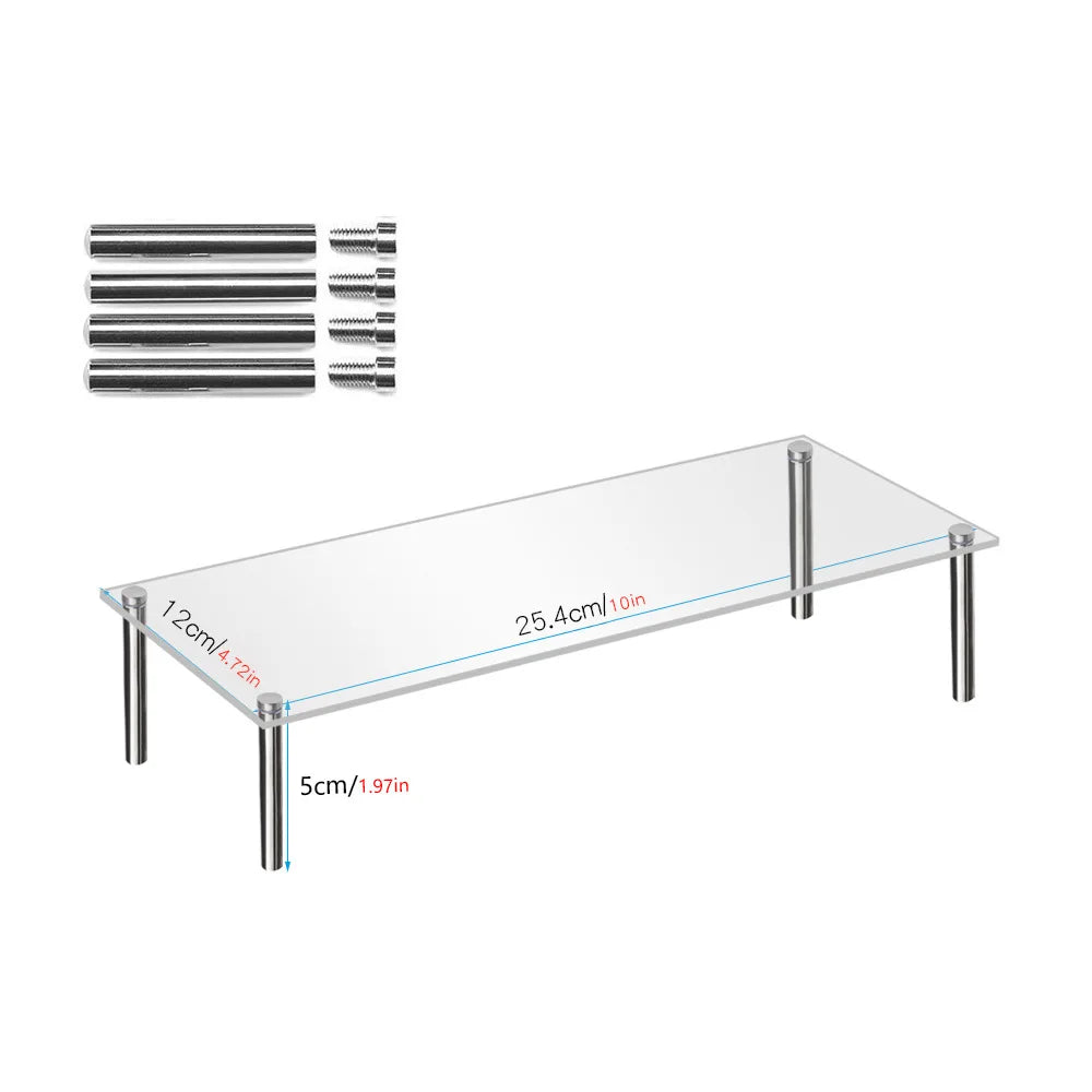 Acrylic Riser, Display Stand Clear Shelf for Cupcake Food Desserts Holder Cosmetic Products Decorator and Organizer