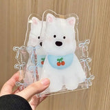 Acrylic Fish Cake Pen Holder Cute Dog Pen Holder Large-Capacity Desktop Stationery Pen Storage Box Home Office Supplies