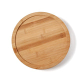 Solid Bamboo Lazy Susan Wood Turntable Tray Cabinet Organizer Balanced Smooth Spin Thicken Round Wood Tray Rotating Spice Rack