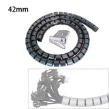 2m 8/10/16/22/28/32/42mm Cable Protector Wire Organizer Computer Cord Protective Bite Tube Clip Management Tool Spiral Winder