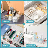 Drawer Organizers Clear Plastic Tub Containers for Bathroom Dressing Table Storage, Home Organization Makeup Kit