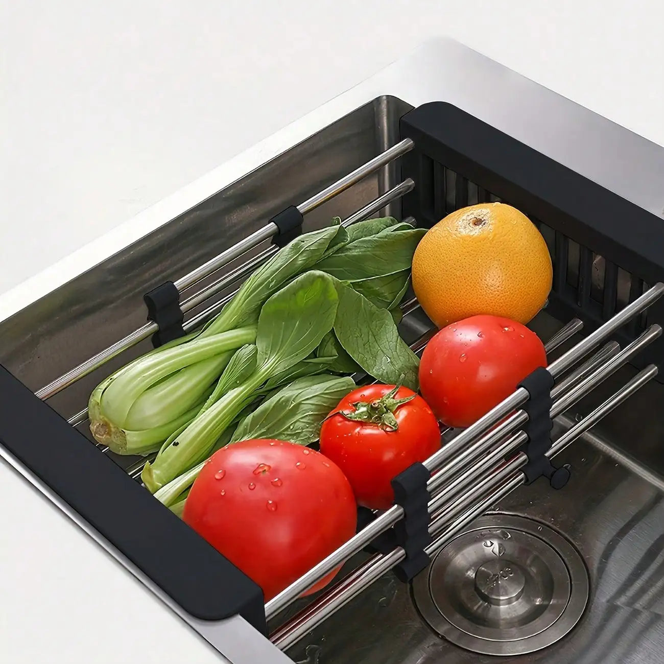 18.2" X 8.9", On Or In Sink Kitchen Basket Dish Drying Rack