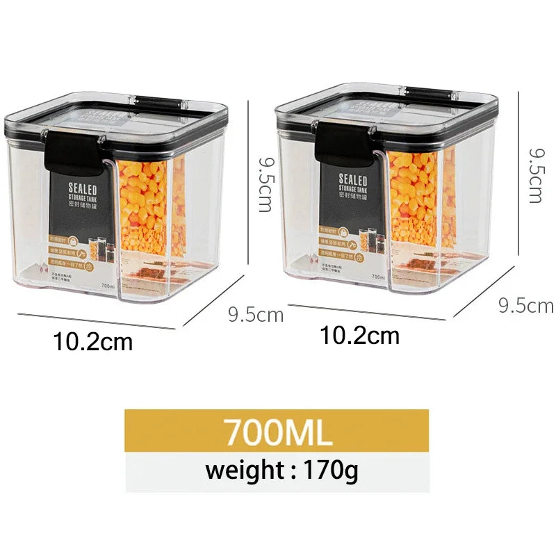 460-1800ml Sets Stackable Kitchen Sealed Jar Plastic Food Storage Box Multigrain Tank Bottle Dried Fruit Tea Storage Containers