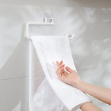 No-Drill Under Cabinet Paper Towel Holder with Towel Hook,Self-Adhesive Plastic Paper Roll Rack,Kitchen Tissue & Cloth Organizer