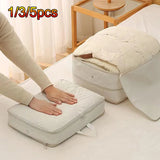 1-5PCS Large Compression Bag Quilt Clothes Closet Cabinet Organizer Storagepouch Ultra Space Saving Self Compression Organizer