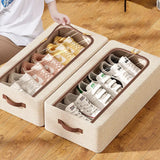 Under Bed Shoe Storage Organizer For Closet Shoes Container Boxes With Sturdy Handles And Clear Window,Foldable Shoe Rack Holder