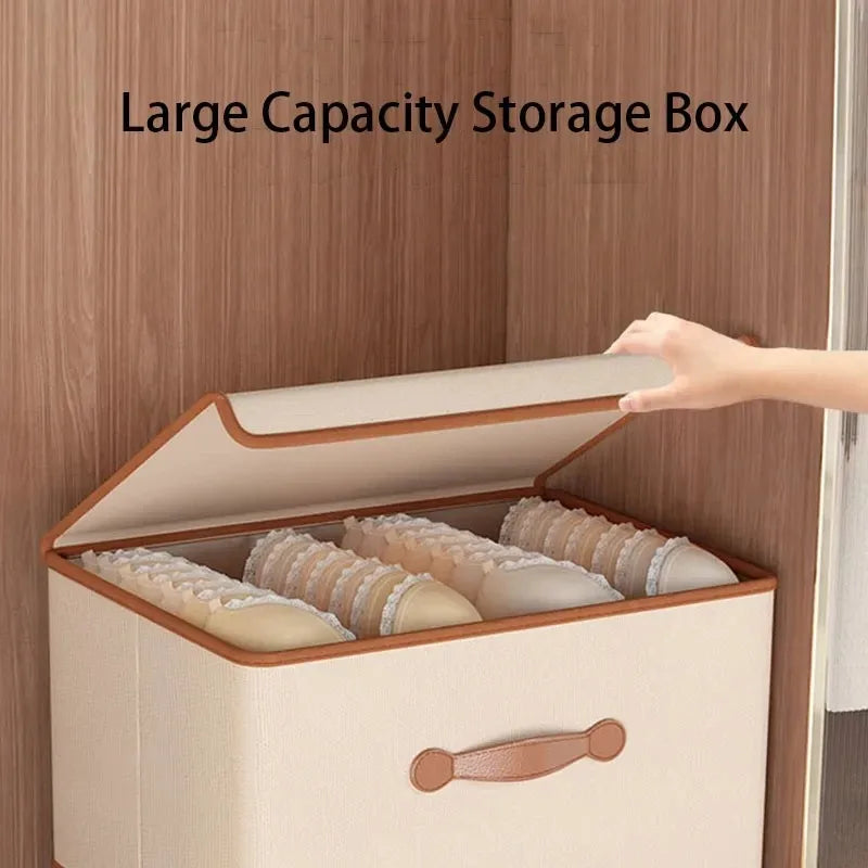 Clothes Storage Box With Lid For Household Use Wardrobe Underwear Storage Box Organizing Boxed Clothes Blankets Storage Basket
