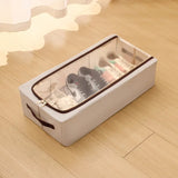 Under Bed Shoe Storage Organizer For Closet Shoes Container Boxes With Sturdy Handles And Clear Window,Foldable Shoe Rack Holder