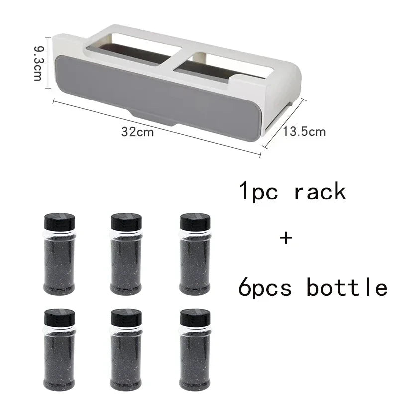 Kitchen Seasoning Bottle Storage Rack Spice Rack Self-adhesive Wall-mounted Under-Shelf Spice Organizer Kitchen Storage Rack