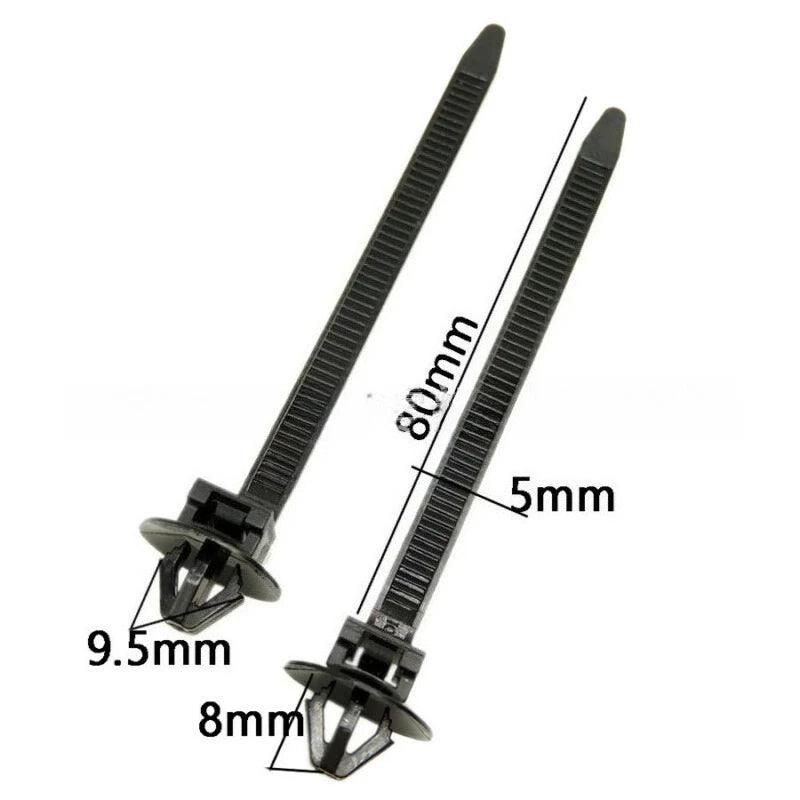 10-100PCS Car Nylon Black Cable Ties Push Mount Wire Harness Fastener Cable Clamp Clips Ties Management Car Wire Organizers