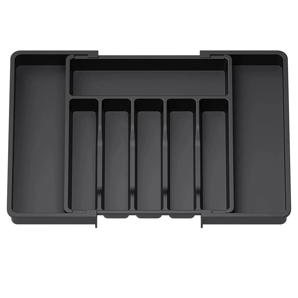 Adjustable Silverware Drawer Organizer, Flatware Utensil Tray for Kitchen Drawer, Cutlery Storage Holder for Spoons Forks Knives