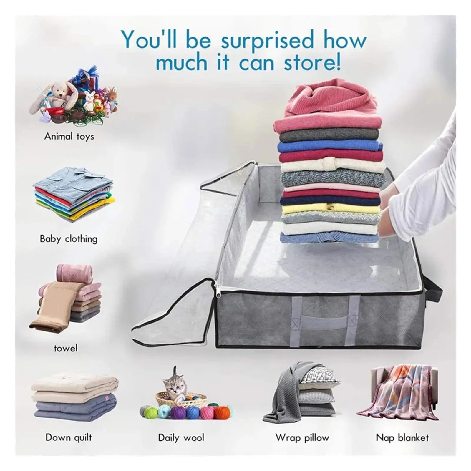 New Non-woven Underbed Quilt Storage Bag Organizer Wardrobe Clothes Dust Moisture-proof Finishing Bag Foldable Storage Box