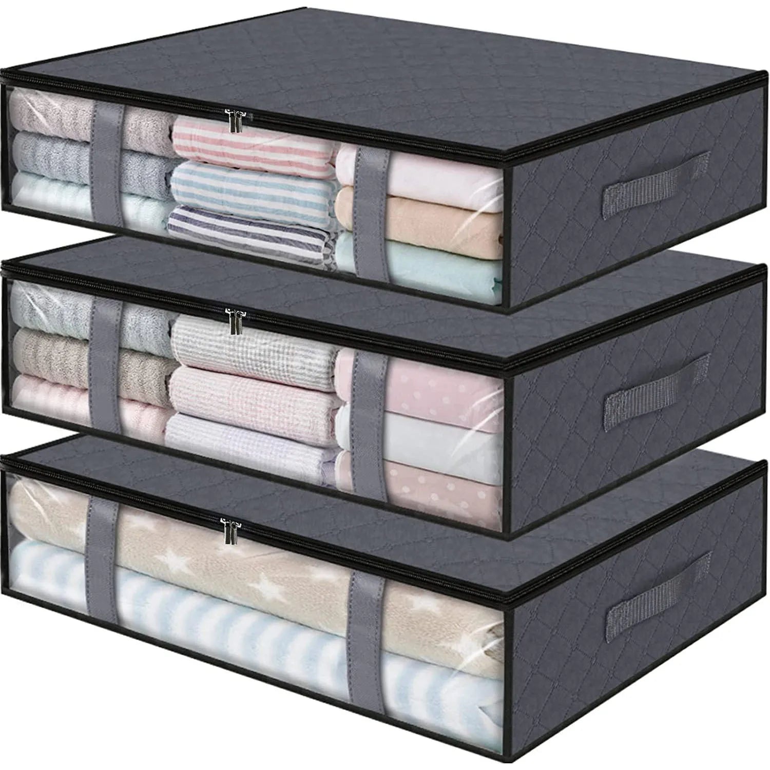 New Non-woven Underbed Quilt Storage Bag Organizer Wardrobe Clothes Dust Moisture-proof Finishing Bag Foldable Storage Box