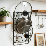 Kitchen Organizer Rack Wall Hanging Pot Cover Rack Five-Layer Pot Lid Metal Rust-Free Multifunctional Rack Pot Lid Storage Rack