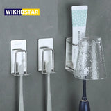 1/2 pcs Stainless Steel Toothbrush Holder Shaver Cup Wall Mount Toothbrush Storage Rack Bathroom Accessories Set