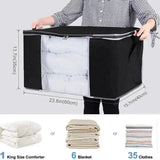 1/2Pcs Non-Woven Fabric Blanket Organizer Quilt Storage Bag Blanket Storage Bags Zipper Duvet Storage Cover Under Bed Storage