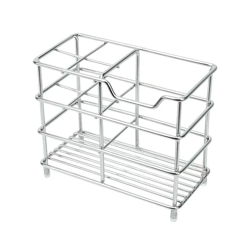 5-Slot Stainless Steel Toothbrush Holder - Space-Saving Freestanding Design, No Installation Required, Ideal for Bathrooms
