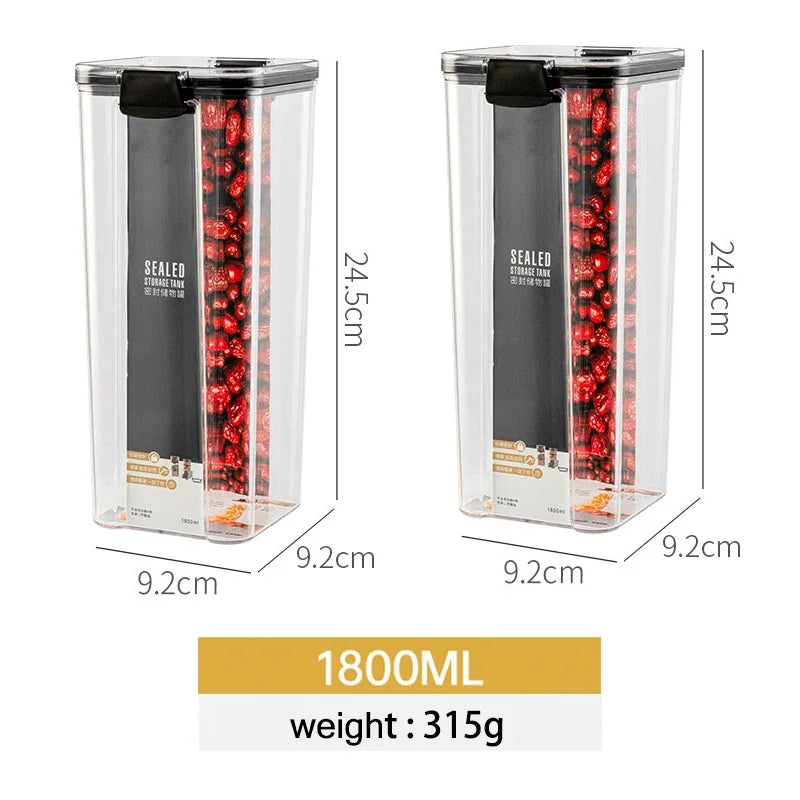 460-1800ml Sets Stackable Kitchen Sealed Jar Plastic Food Storage Box Multigrain Tank Bottle Dried Fruit Tea Storage Containers