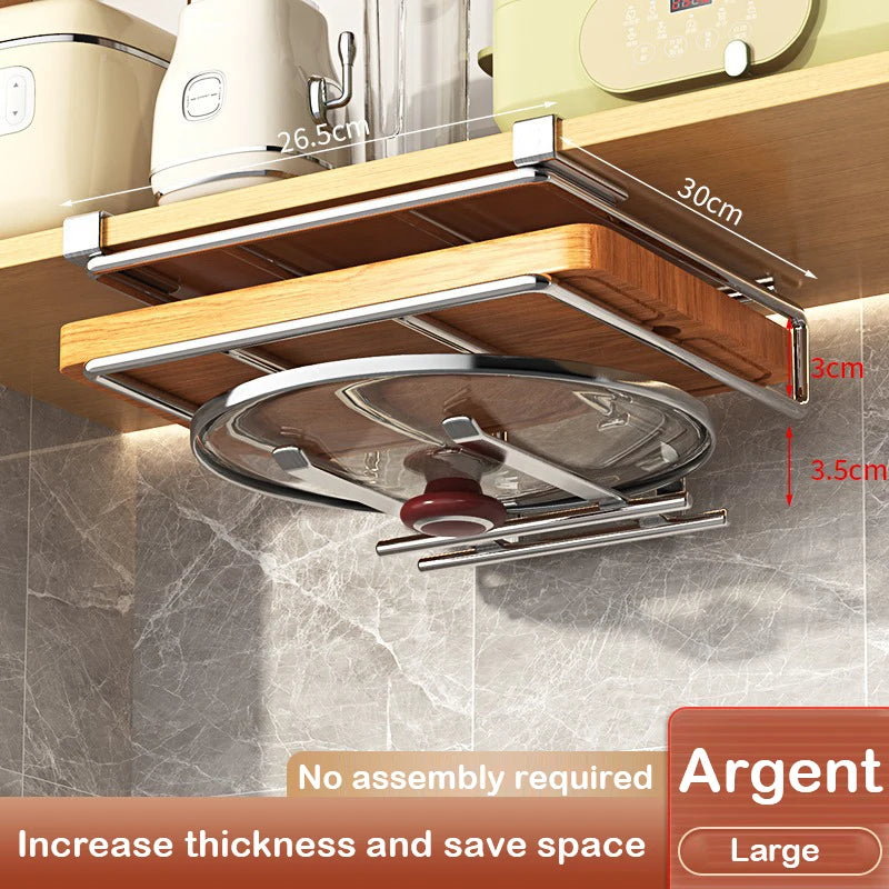Kitchen Under Cabinet Basket Storage Shelf Cutting Board Rack Kitchen Closet Rack Under Desk Cabinet Office Bathroom Organizers