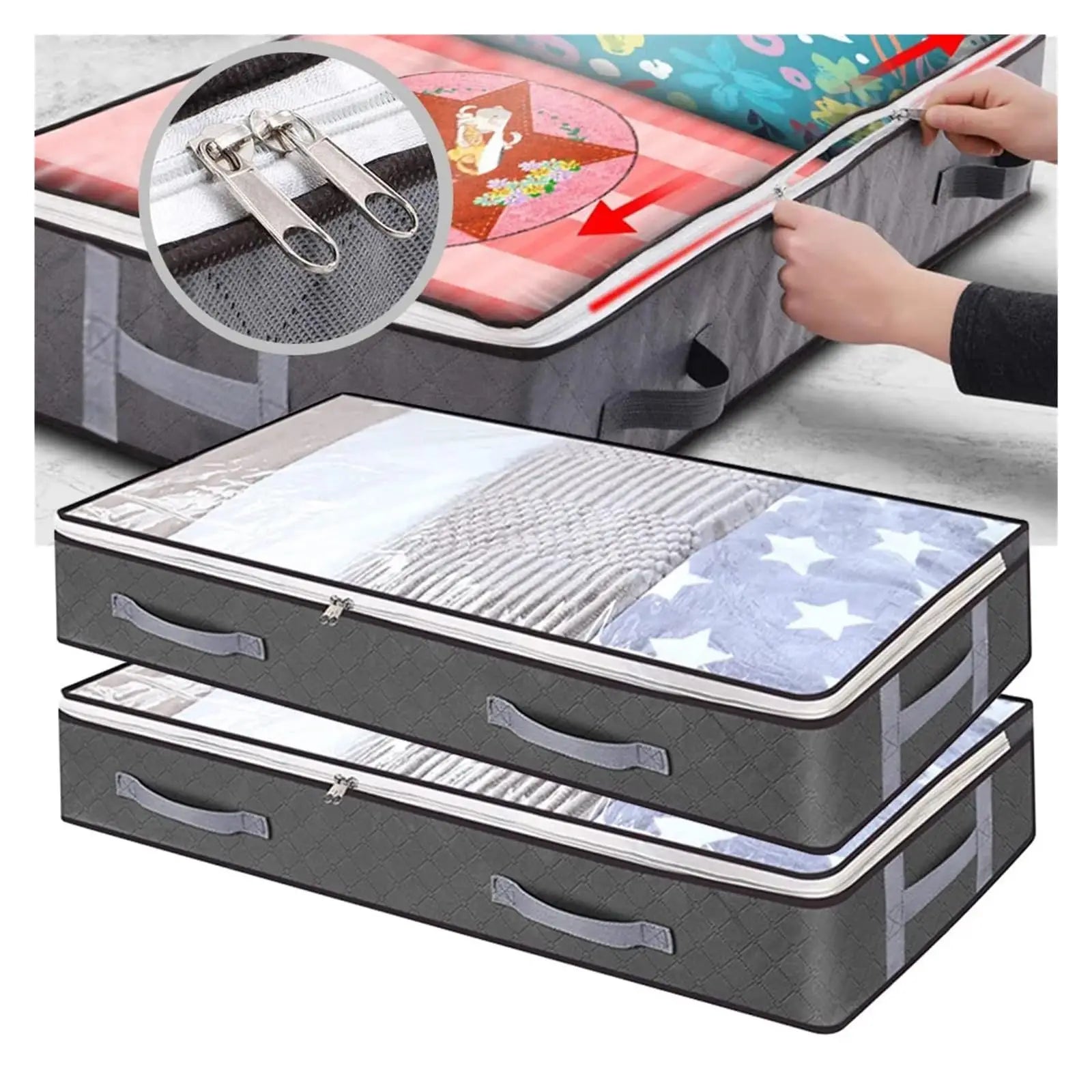 New Non-woven Underbed Quilt Storage Bag Organizer Wardrobe Clothes Dust Moisture-proof Finishing Bag Foldable Storage Box