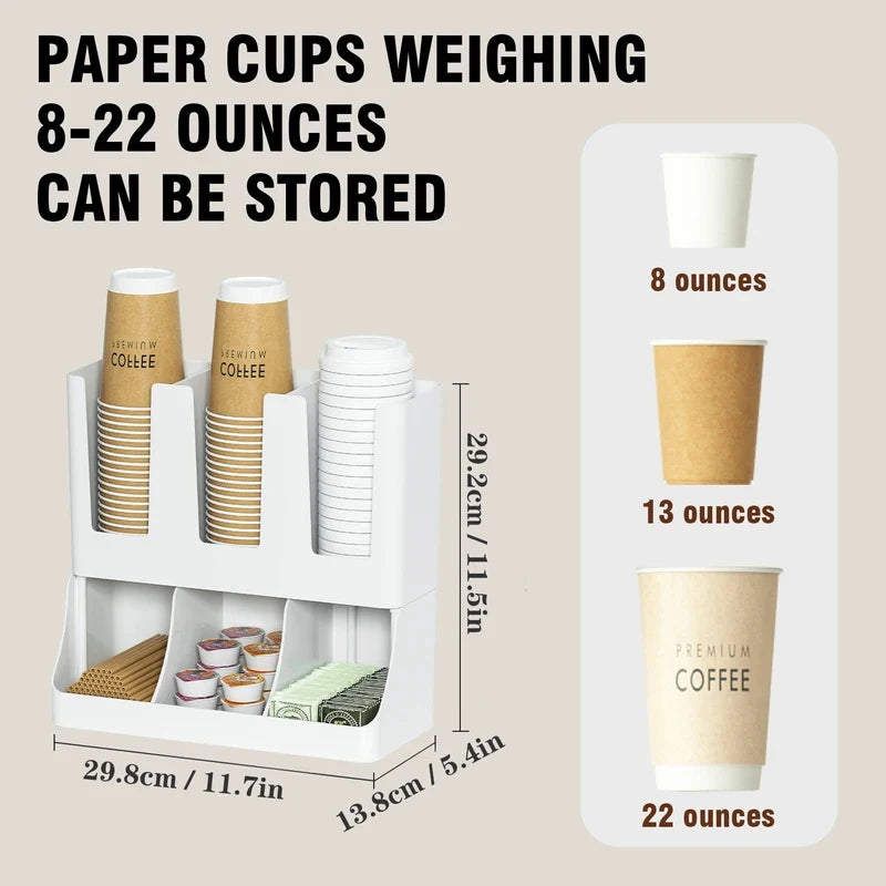 Countertop Wall-mounted Coffee Organizer Cup Condiment Storage Rack Household Bar Accessories