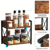 Spice Rack Ironwood Kitchen Countertop Seasoning Storage, Sturdy Durable Easy Organize for Coffee Cosmetics Bathroom