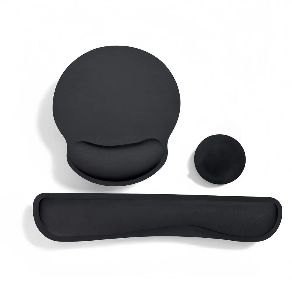 Keyboard Wrist Rest Pad and Mouse Pad Set 3pcs Kit Ergonomic Memory Foam Mouse Wrist Support with Non-Slip Base for Home Office
