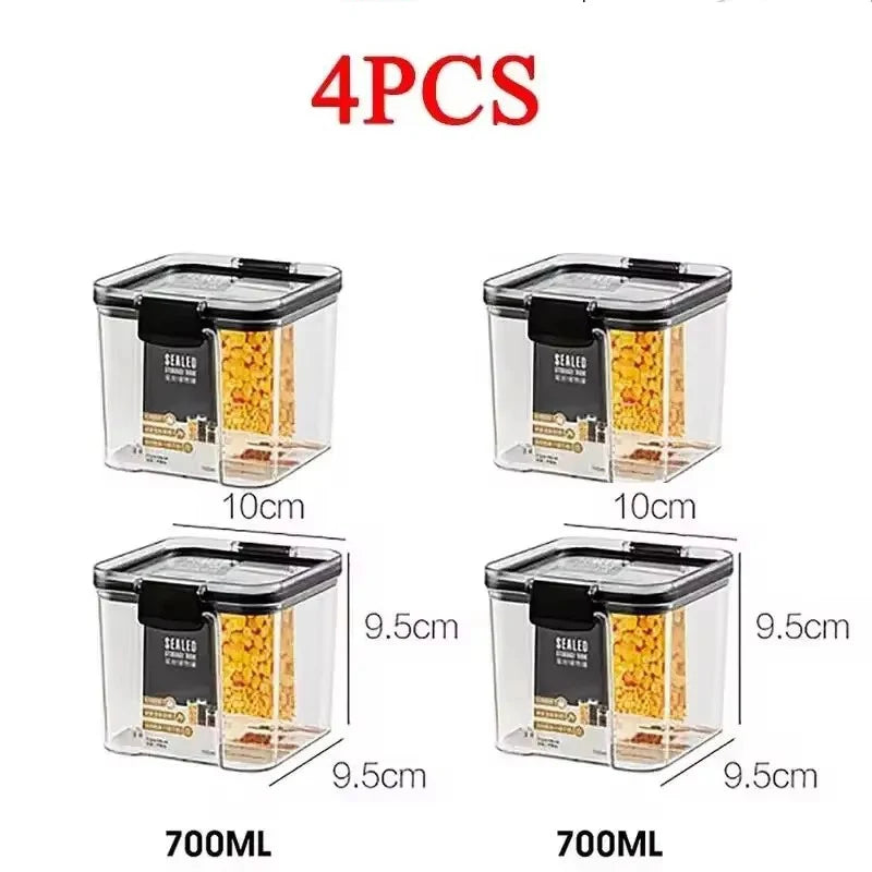 460-1800ml Sets Stackable Kitchen Sealed Jar Plastic Food Storage Box Multigrain Tank Bottle Dried Fruit Tea Storage Containers