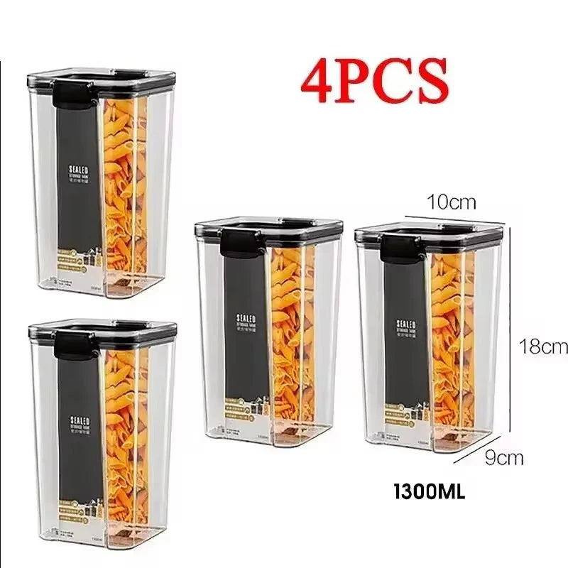 460-1800ml Sets Stackable Kitchen Sealed Jar Plastic Food Storage Box Multigrain Tank Bottle Dried Fruit Tea Storage Containers