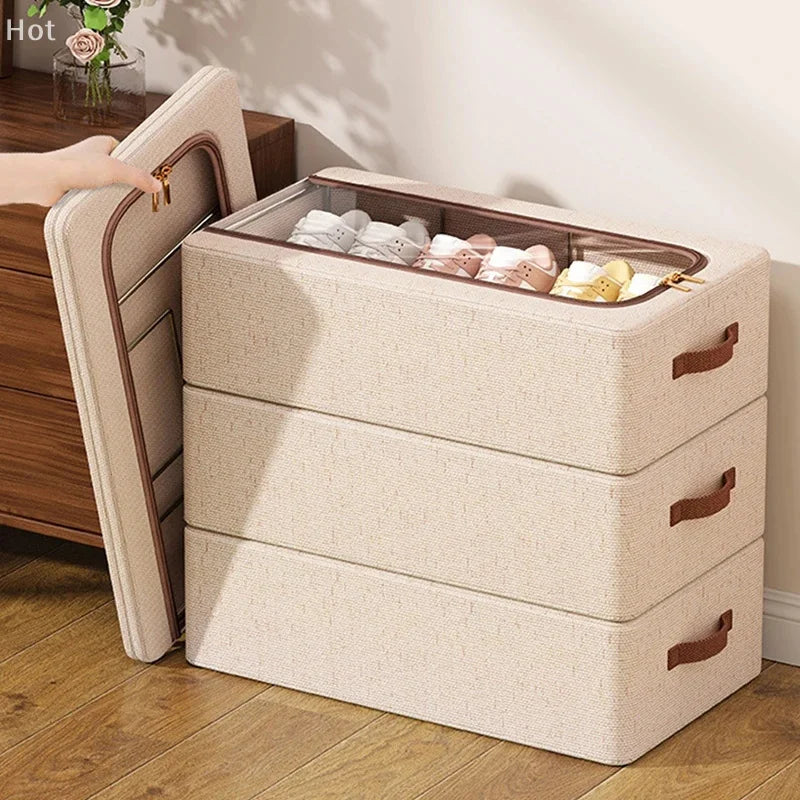 Under Bed Shoe Storage Organizer For Closet Shoes Container Boxes With Sturdy Handles And Clear Window,Foldable Shoe Rack Holder
