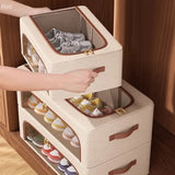 Under Bed Shoe Storage Organizer For Closet Shoes Container Boxes With Sturdy Handles And Clear Window,Foldable Shoe Rack Holder
