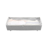 Rolling Under Bed Storage Bin with Zipper for Shoes and Clothes Organization in Gray