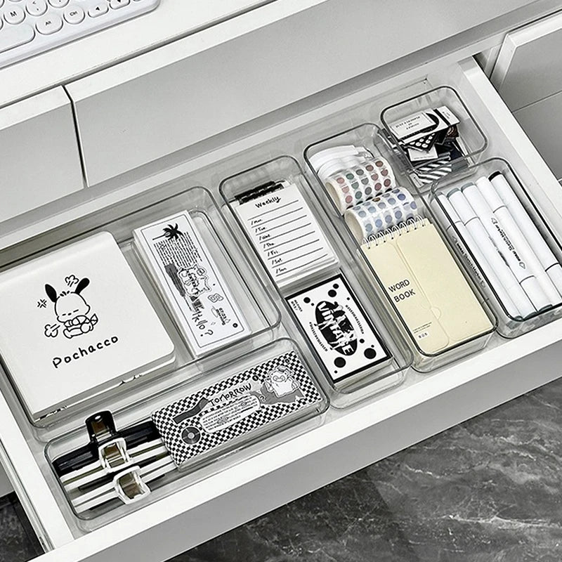 C Stackable Acrylic Drawer Organizer Adjustable Divider Trays For Cosmetics Modular Makeup Storage Box