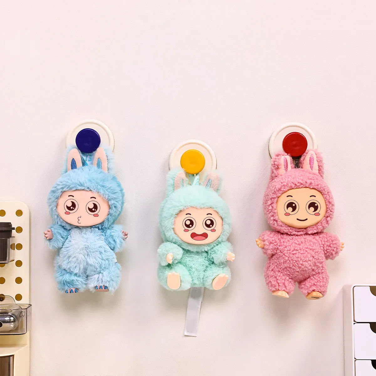 Colorful strong suction cup hook, no punching bathroom kitchen hook - movable, suitable for keys, towels, bags, dolls