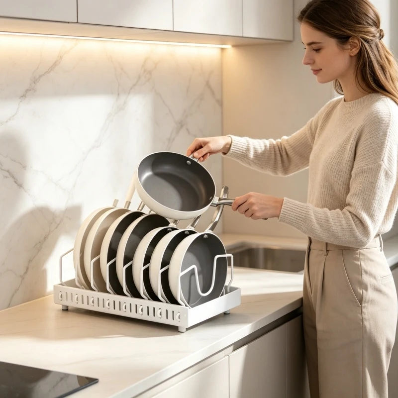 Slide Rail Pull Out Tray Organizer Adjustable Dish Storage Rack Practical Holder For Kitchen Cabinet Pots Pans Household