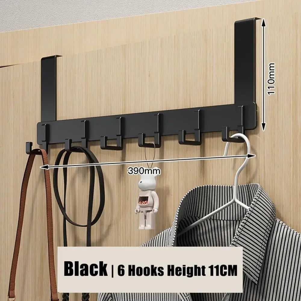 Door Hanger Storage 6 Hooks Over The Door Clothes Coat Hat Towel Hanger Home Organizer Rack Bathroom Kitchen Accessories Holder