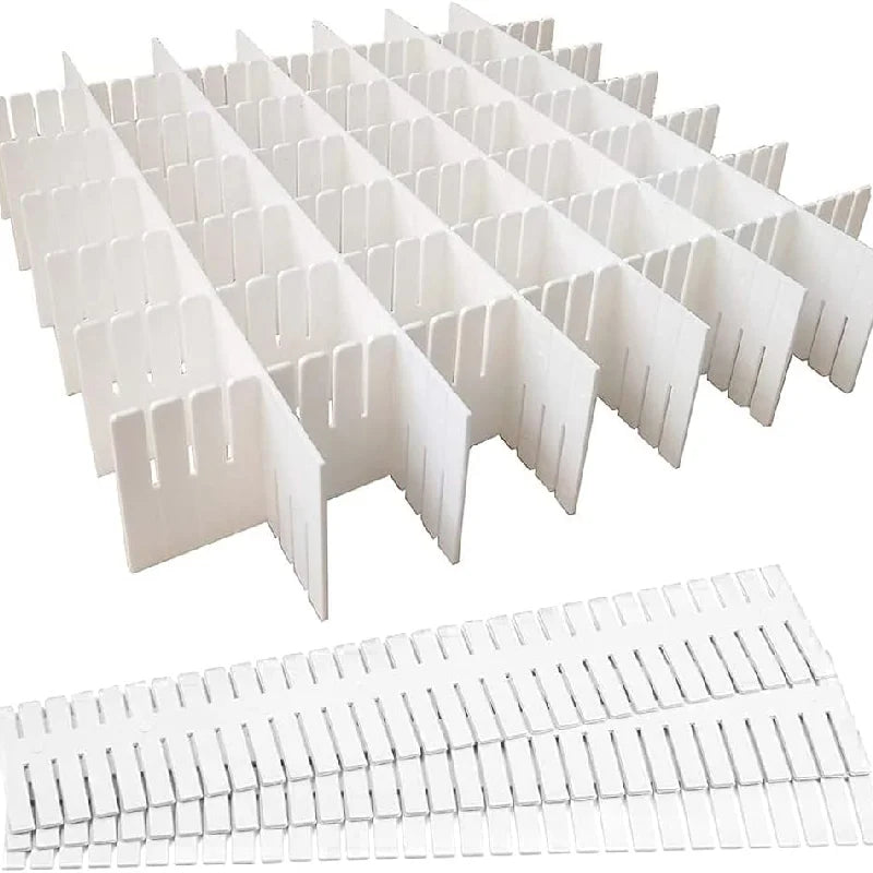 10Pcs Drawer Dividers,Adjustable Divider Drawer, Drawer Organiser System, Drawer Divider for Cupboard, Underwear, Socks