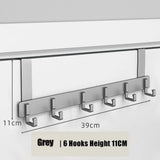 Hooks Over The Door 6 Hooks Clothes Coat Hat Towel Hanger Home Bathroom Organizer Rack Kitchen Accessories Holder