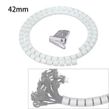 2m 8/10/16/22/28/32/42mm Cable Protector Wire Organizer Computer Cord Protective Bite Tube Clip Management Tool Spiral Winder