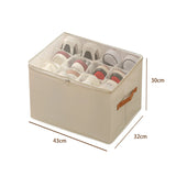Shoes Storage Organizer Collapsible Fabric Bin Shoe Storage Bag Foldable Storage with Handles & Clear Cover for Entryway Bedroom
