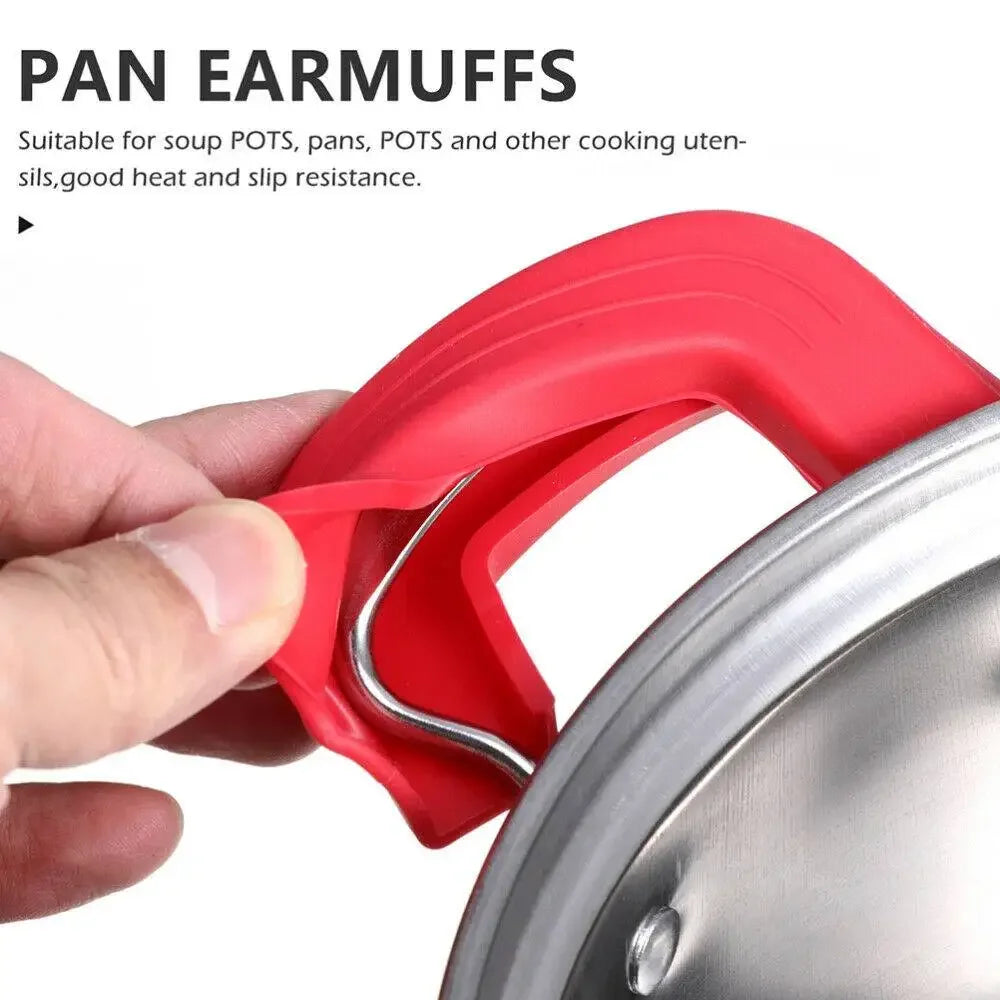 2Pcs Silicone Handle Holder Heat Resistant Cookware Holders Cover Oven Mitts Pot Sleeve Grip for Frying Cast Iron Skillet Pan