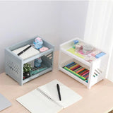 Desktop Storage Rack Multi-Layer Stationery Organizer Stand Office Home School Display Holder Rack Dormitory Desk Organizer