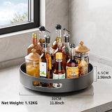 360° Rotating Kitchen Spice Rack Carbon Steel Lazy Susan Turntable Organizer for Pantry Cabinet Countertop