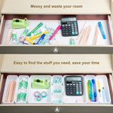 18 Pcs Interlocking Drawer Organizer Set - White Plastic Dividers for Kitchen, Office, Bathroom