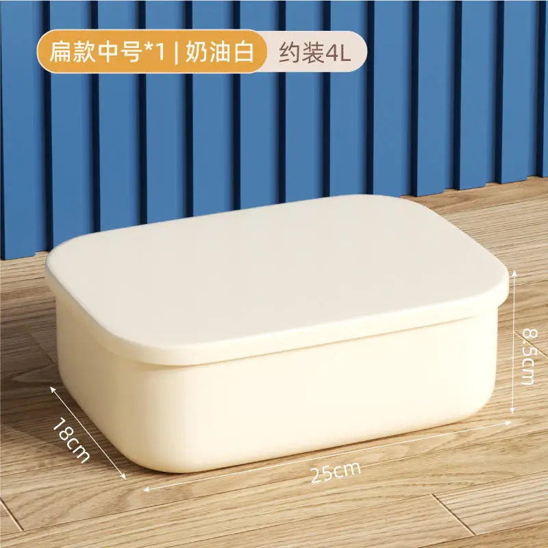 1pc/5pcs Ins Style Storage Box with Lid Dustproof Cosmetics Clothing Grocery Storage Bedroom Dormitory Storage Box Toy Storage