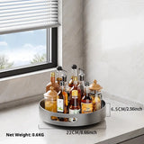 360° Rotating Kitchen Spice Rack Carbon Steel Lazy Susan Turntable Organizer for Pantry Cabinet Countertop