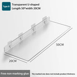Self Adhesive Storage Shelf Wall-mounted Storage Rack Removable Bathroom Shower Organizer Kitchen Wardrobe Bathroom Accessories