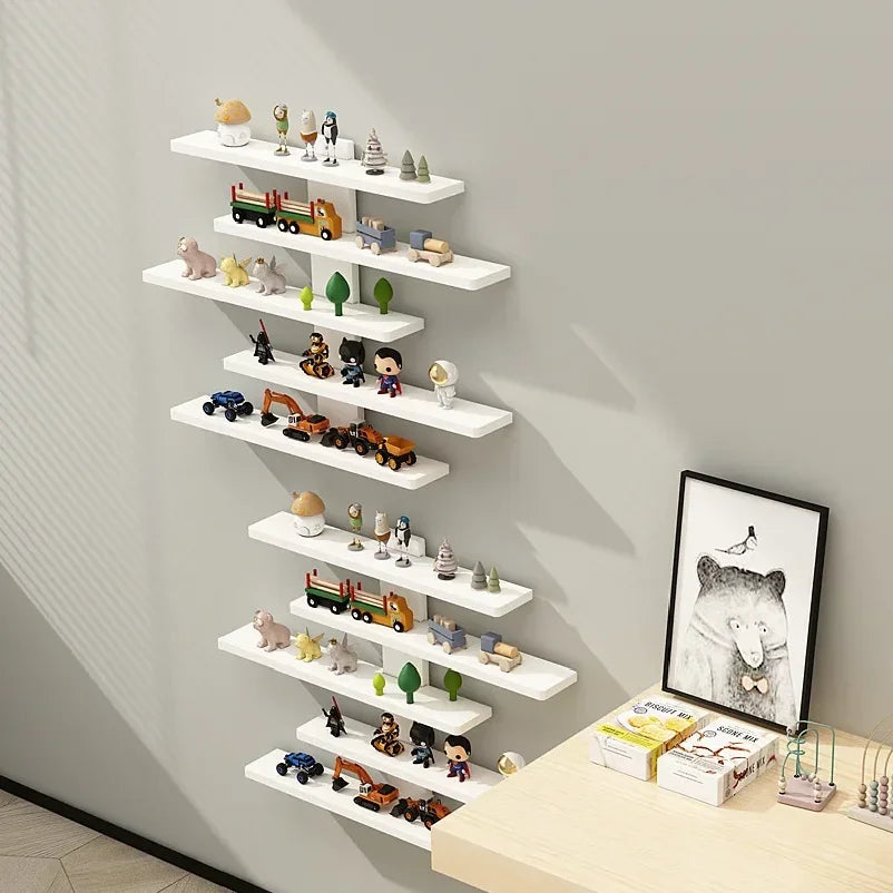 Lightweight Wall-Mounted 5-Tier Display Shelf for Building Block Figures - Large Capacity, Easy Install Blind Box Organizer Rack