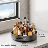 360° Rotating Kitchen Spice Rack Carbon Steel Lazy Susan Turntable Organizer for Pantry Cabinet Countertop